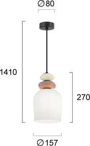 Lustră suspendată pe cablu VALISIA 3xE27/40W/230V bej/măsliniu