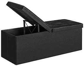 Bancuta hol cufar cu depozitare, Songmics, Negru, 110x38x38 cm