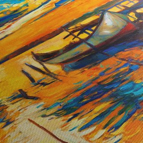Tablou - Barca la apus de soare (90x60 cm)