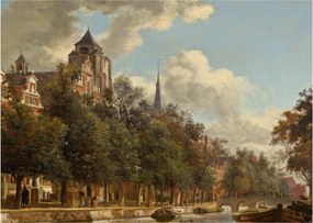 Tablou - Jan van der Heyden, View Down a Dutch Canal, reproducere (70x50 cm)