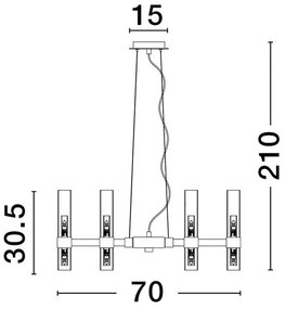 Lustra suspendata design modern CENTURY D70cm