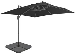 vidaXL Umbrelă de soare de grădină, bază portabilă, antracit