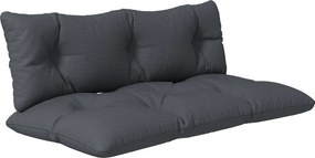 Outsunny Set de 2 Perne pentru Sezut si Spatar pentru Exterior pentru Paleti, Perne de Sezut Hidrofobe, Gri Carbune