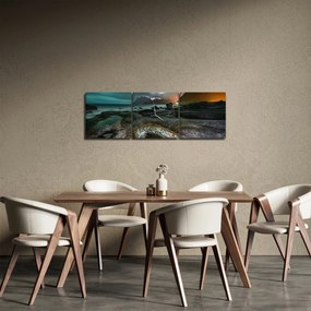 Tablou - Scena de noapte (cu ceas) (90x30 cm)
