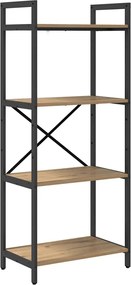 vidaXL Raft pentru cărți Stejar Artizanal 56 x 34 x 133,5 cm