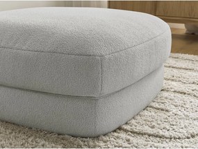 Taburet gri deschis cu tapițerie din țesătură bouclé Leonore – Bobochic Paris