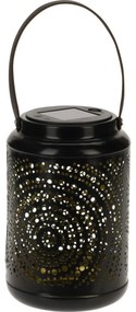 Felinar metalic solar Scrivia, 12 x 20 cm, negru, LED, alb cald