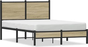 vidaXL Cadru de pat metalic fără saltea, stejar sonoma, 120x200 cm