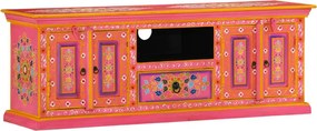 vidaXL Comodă TV, roz, 110x30x40 cm, lemn masiv de mango