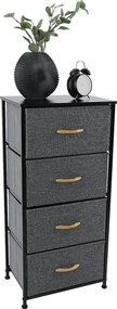 Comoda PALMERA TYP 2, negru/gri inchis, 45x30x95 cm
