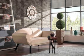 Canapea extensibila cu 2 Locuri Genzo, Bej, 177 x 87 x 81 cm