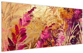 Tablou - Pictură abstractă de flori II. (120x50 cm)