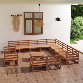 3075972 vidaXL Set mobilier de grădină, 14 piese, lemn masiv de pin
