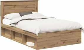 vidaXL Cadru de pat Stejar artizanal 120 x 190 cm Lemn de pin masiv