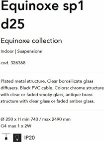 Pendul EQUINOXE SP1 D25 antique brass/ faded amber