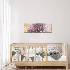 Tablou - Copacul înflorit în deal (cu ceas) (90x30 cm)
