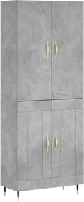vidaXL Dulap înalt, gri beton, 69,5x34x180, lemn compozit
