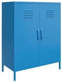 Dulap metalic albastru Novogratz Cache, 80 x 102 cm