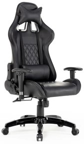 RESIGILAT- Scaun gaming, funcție recliner, design racing, Negru, Sig 063