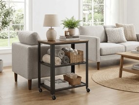 Masuta de depozitare pe rotile TAYLOR 60x40 cm, rustic maro