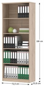 Set mobilier de birou complet ,stejar sonoma alb , dulapuri,  birou pe colt, rollbox, Bortis