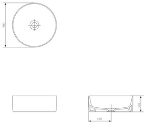 Lavoar pe blat Cersanit K114-020 CREA d. 38 cm ceramică/alb lucios