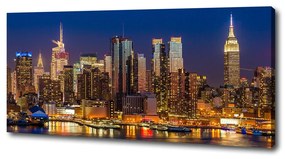 Imprimare tablou canvas Manhattan pe timp de noapte
