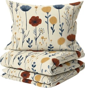 Set lenjerie de pat din bumbac Renforce LIORENA crem + husa de perna 40 x 45 cm GRATUIT