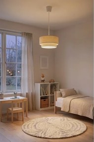 Brilagi-LED Lustră cu cablu BOHO BOBO, 1x E27/60W/230V, Ø 40 cm, cu buline, bej/crem