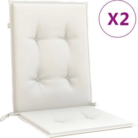 vidaXL Perne scaun cu spătar scund 2buc. melanj crem 100x50x4cm textil