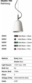 Lustra suspendata design modern Studio 160 verde