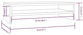 Stand pentru monitor, 50x24x13 cm, lemn masiv de pin 1, Maro