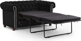 Canapea neagră extensibilă cu tapițerie din catifea 148 cm York Blik – Ropez