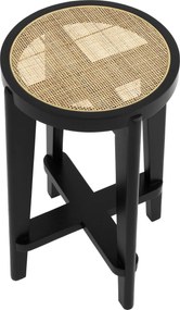 Scaun de bar din lemn finisaj negru design modern Dareau, H-67cm 114382 HZ