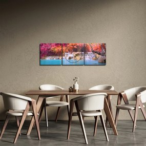 Tablou lagyna turcuaz, Laos, Tat Kuang Si (cu ceas) (90x30 cm)