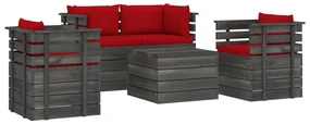 3061821 vidaXL Set mobilier grădină paleți cu perne 5 piese lemn masiv pin