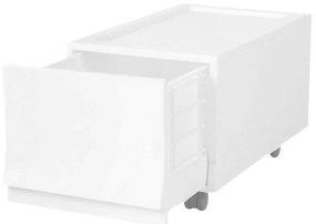 Cutie de depozitare modulară Wave Junior Snow curoți 43,4 x 27,2 x 22 cm, Îngust - 1 sertar - rotițe