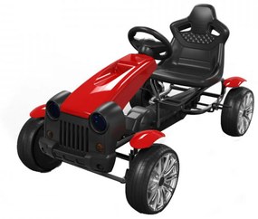 Kart cu pedale pentru copii NOVOKIDS® Matador Retro Kart PRO, 3-8 ani , Maxim 30 kg, Roti din cauciuc EVA, Carena, Structura metalica, Frana de mana,