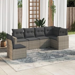 3251367 vidaXL Set mobilier grădină cu perne, 6 piese, gri, poliratan