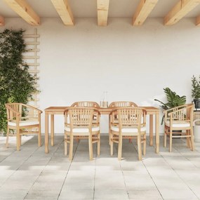 3155783 vidaXL Set mobilier de grădină, 7 piese, lemn masiv de tec