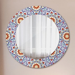 Oglinda rotunda imprimata Compoziție colorată orientală