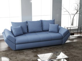 Canapea extensibilă dumonde cu ladă de depozitare si sezut confortabil din spuma high-density, Loana Enjoy Blue 250x100 cm