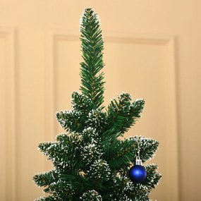 Brad de Craciun cu zapada artificiala190cm, Brad verde cu baza detasabila, decoratiune de Craciun, verde HOMCOM | Aosom Romania