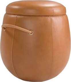 Taburete cu spatiu de depozitare LUX design italian Cowhide camel