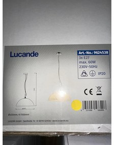 Lustră pe cablu LOURENCO 3xE27/60W/230V Lucande