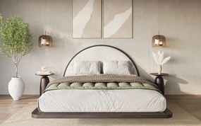 Pat lemn masiv levitant Visby Personalizabil - 180x200, Fara, Alb