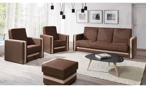 Set canapele 3+1+1 s Tabureteom Vivienne (maro). 1070480