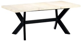 vidaXL Masă de bucătărie, alb, 180x90x75 cm, lemn masiv de mango