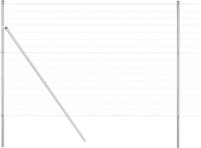 vidaXL Gard cu Stâlp Argintiu 1,5 x 10 m Oțel și PVC