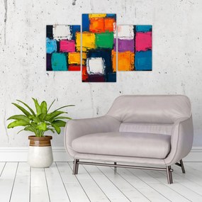 Tablou - Pictură cu pătrate colorate (90x60 cm)